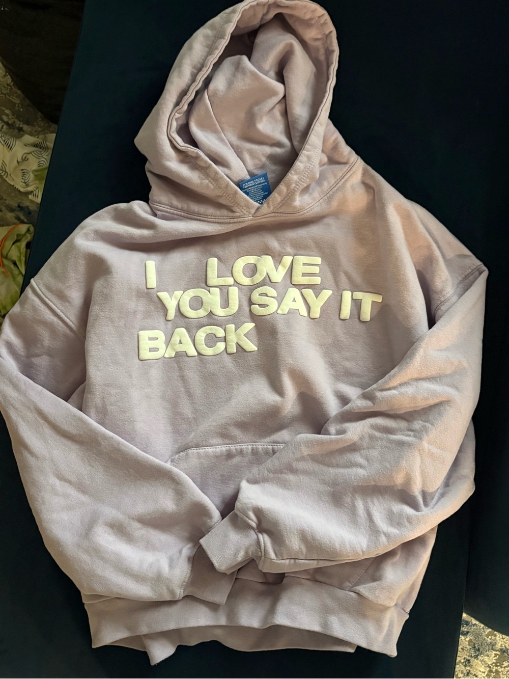 Lonely Ghost I Love You Say It Back Oversized Hoodie lilac M